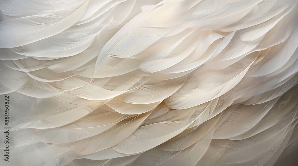 Abstract composition of overlapping feathers with intricate details and soft, natural hues Abstract composition of overlapping feathers with intricate details and soft, natural hues