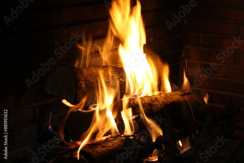 Feu de cheminée photo