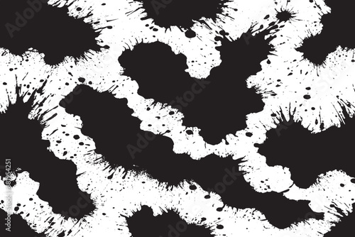 Black Grunge Texture Silhouette on White Background - Vector Image for Textures