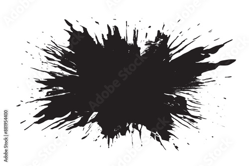 Black Grunge Texture Silhouette on White Background - Vector Image for Textures