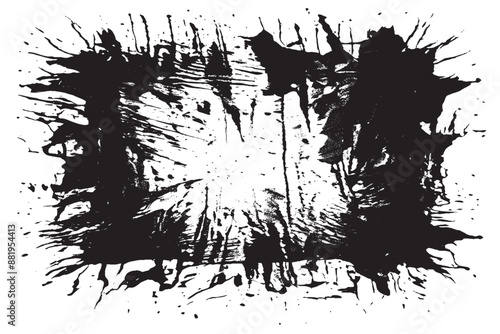 Black Grunge Texture Silhouette on White Background - Vector Image for Textures