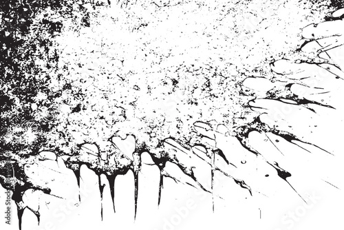Black Grunge Texture Silhouette on White Background - Vector Image for Textures