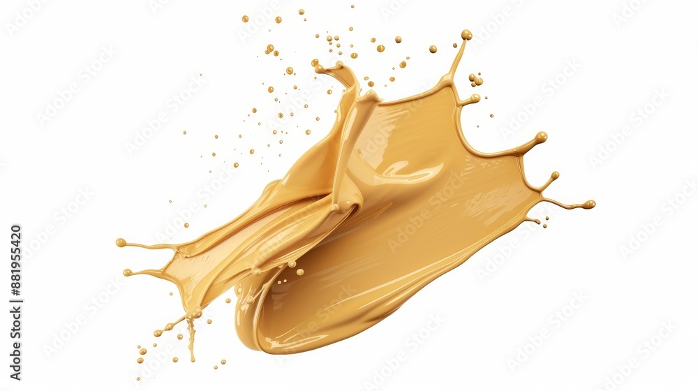 Golden Liquid Splash with Droplets Golden Liquid Splash with Droplets