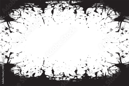 Black Grunge Texture Silhouette on White Background - Vector Image for Textures