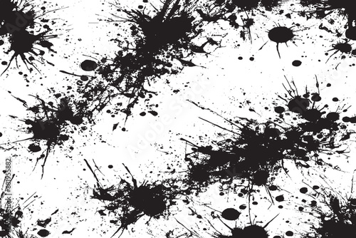 Black Grunge Texture Silhouette on White Background - Vector Image for Textures