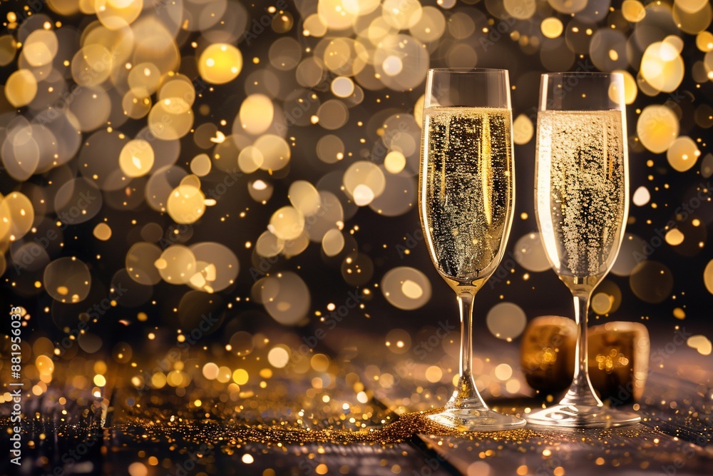 toasting with champagne glasses against holiday lights and new year fireworks toasting with champagne glasses against holiday lights and new year fireworks