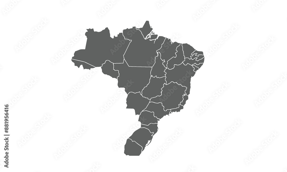 Brazil Map isolated on white background. for website layouts, background, education, precise, customizable, Travel worldwide, map silhouette backdrop, earth geography, political, reports. Brazil Map isolated on white background. for website layouts, background, education, precise, customizable, Travel worldwide, map silhouette backdrop, earth geography, political, reports.
