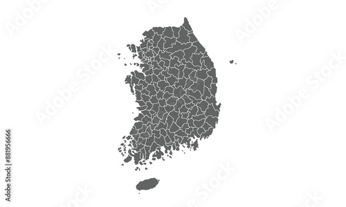 South korea map isolated on white background. for website layouts, background, education, precise, customizable, Travel worldwide, map silhouette backdrop, earth geography, political, reports.