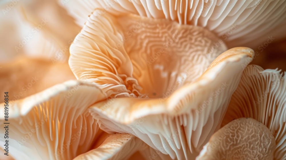 Photo of an abstract background Macro photo of Sajor-caju mushroom Photo of an abstract background Macro photo of Sajor-caju mushroom