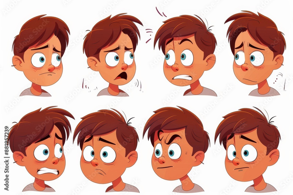 A Collection of Eight Facial Expressions for Cartoon Character A Collection of Eight Facial Expressions for Cartoon Character