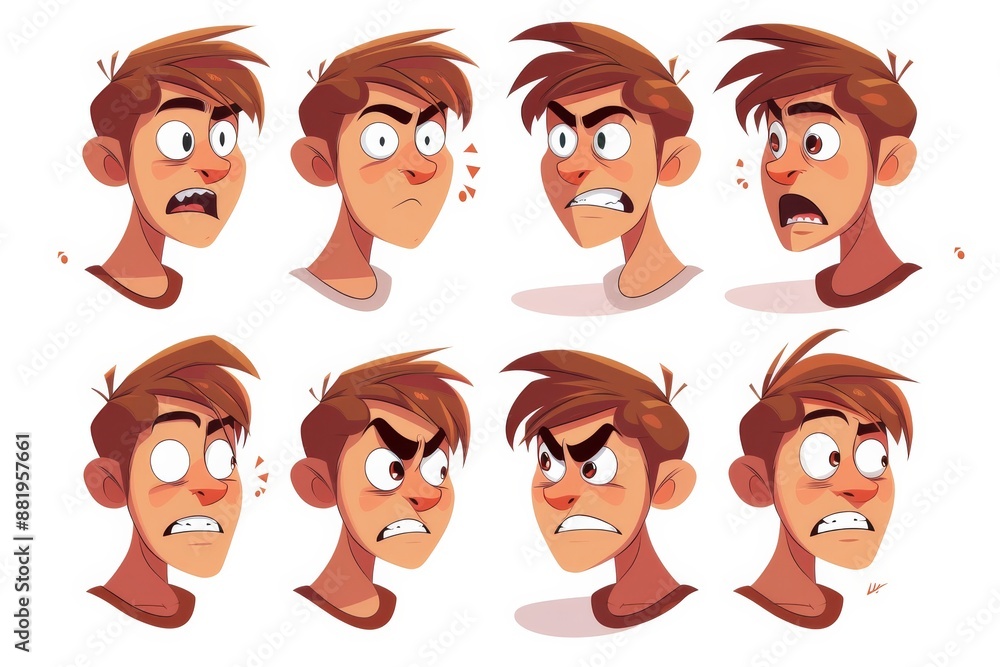 Cartoon Man Facial Expressions Cartoon Man Facial Expressions