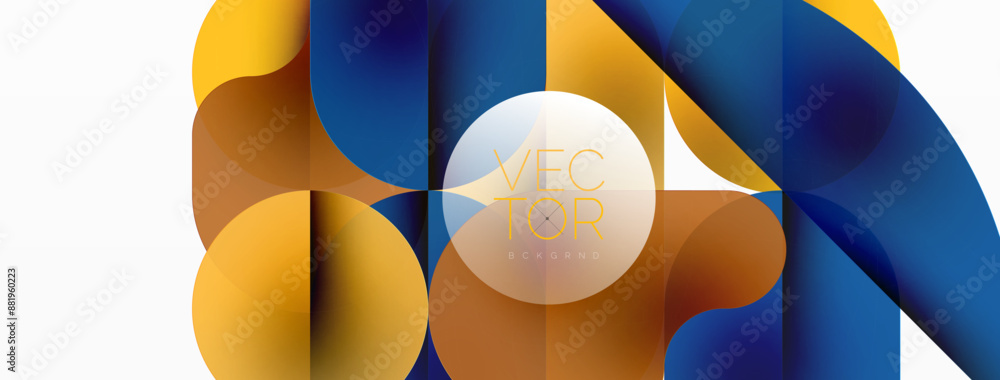 Minimal round shapes geometric abstract background. Circle design. Trendy techno business template for wallpaper, banner, background or landing Minimal round shapes geometric abstract background. Circle design. Trendy techno business template for wallpaper, banner, background or landing