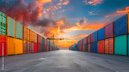 Wallpaper Mural Background cargo in containers freight ships for import export business.
 Torontodigital.ca