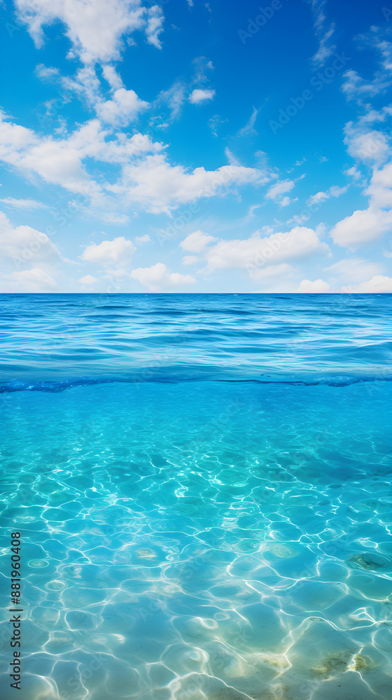 Mesmerizing Panoramic View of the Vast and Tranquil Deep Blue Ocean Under the Azure Sky Mesmerizing Panoramic View of the Vast and Tranquil Deep Blue Ocean Under the Azure Sky