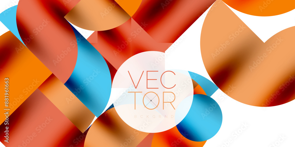 Tech minimal circular shapes geometric art. Vector modern circles Tech minimal circular shapes geometric art. Vector modern circles