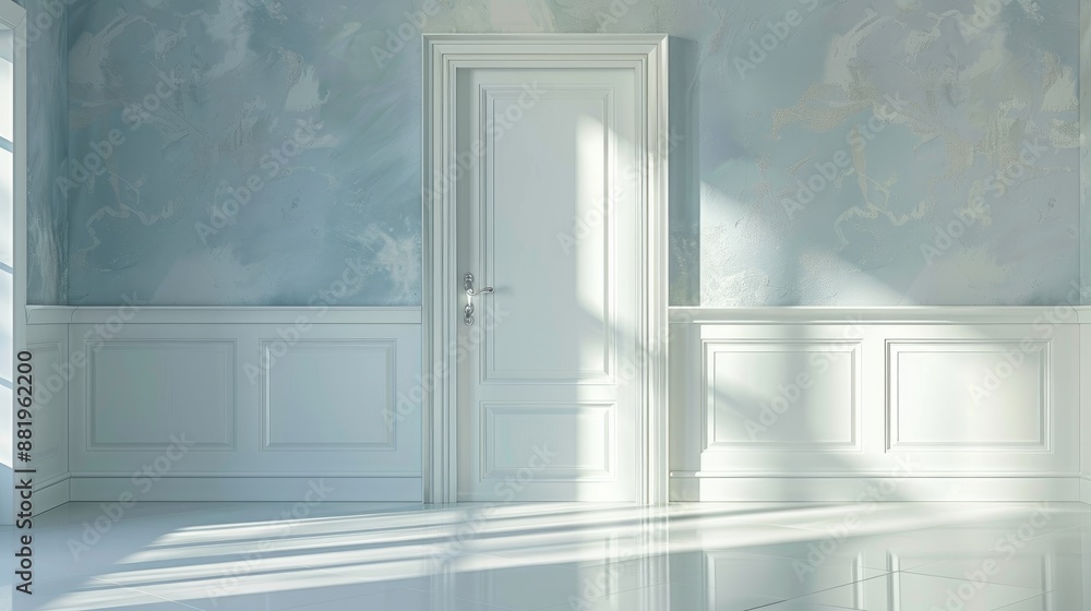 Fototapeta premium Room with white door key in lock