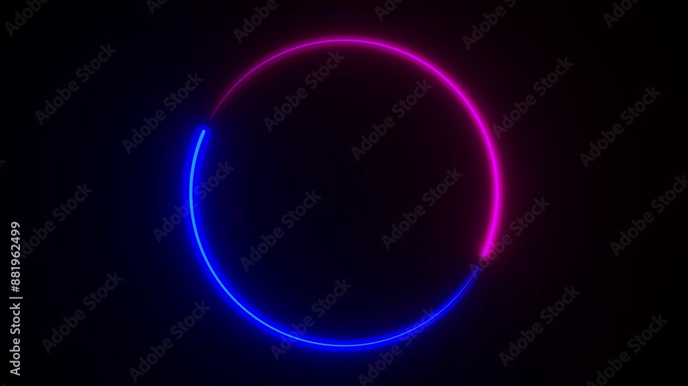 neon ring on black background. 3D illustration rendering neon ring on black background. 3D illustration rendering