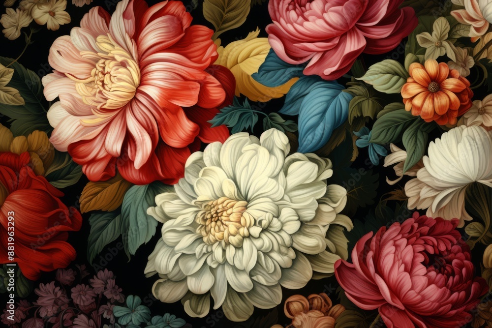 Floral Still Life with Vibrant Hues Floral Still Life with Vibrant Hues