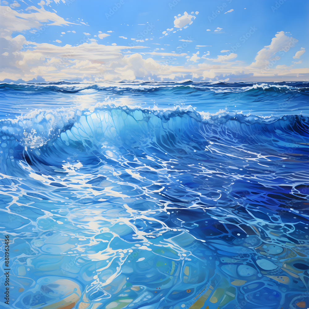 Mesmerizing Panoramic View of the Vast and Tranquil Deep Blue Ocean Under the Azure Sky Mesmerizing Panoramic View of the Vast and Tranquil Deep Blue Ocean Under the Azure Sky