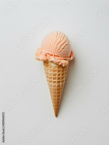 Light Orange Ice Cream Cone on a white Background © drdigitaldesign