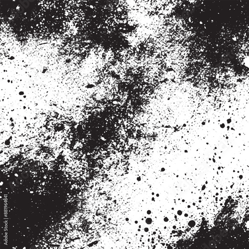 Wallpaper Mural A black and white grunge texture template, characterized by a dark overlay of messy dust. The distressed background is abstract, dotted, and scratched, offering a vintage noise grain effect Torontodigital.ca
