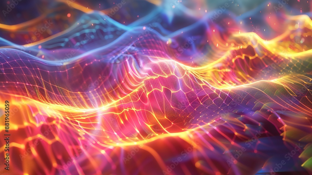 Energetic Sine Wave Patterns and Fractal Elements Abstract Background for Music Spectrum and Quantum Theory Concepts Energetic Sine Wave Patterns and Fractal Elements Abstract Background for Music Spectrum and Quantum Theory Concepts