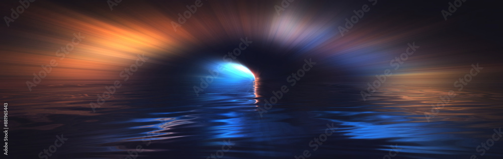 Light neon tunnel, abstract neon background. Abstraction with rays and neon. Light neon tunnel, abstract neon background. Abstraction with rays and neon.