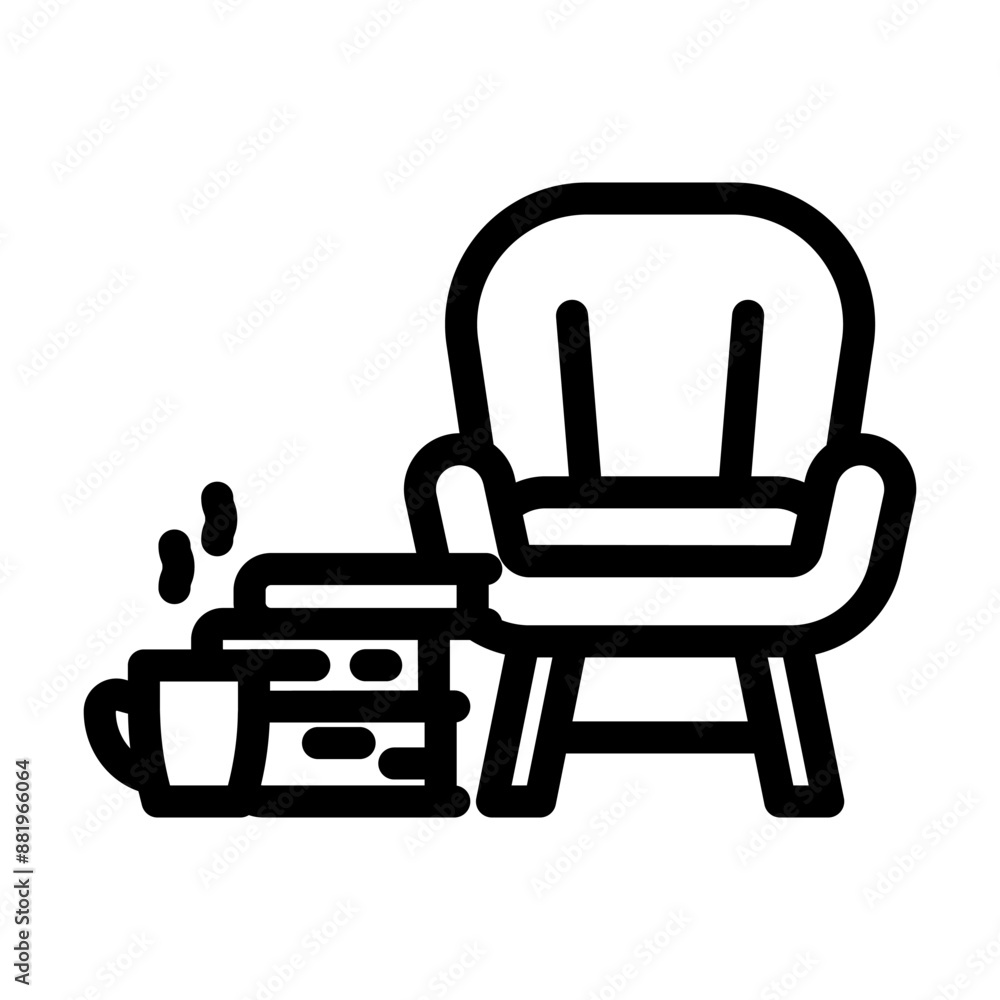 cozying up with a book autumn line icon vector. cozying up with a book autumn sign. isolated contour symbol black illustration cozying up with a book autumn line icon vector. cozying up with a book autumn sign. isolated contour symbol black illustration