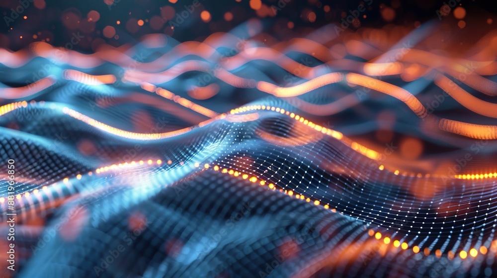 Fototapeta premium Futuristic Sine Wave Patterns and Light Effects for Scientific and Technological Concepts