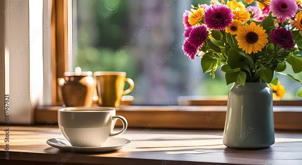 cup of coffee with flowers cup of coffee with flowers
