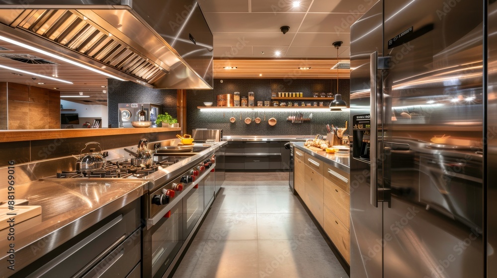 Modern Kitchen Interior with Stainless Steel Appliances Modern Kitchen Interior with Stainless Steel Appliances