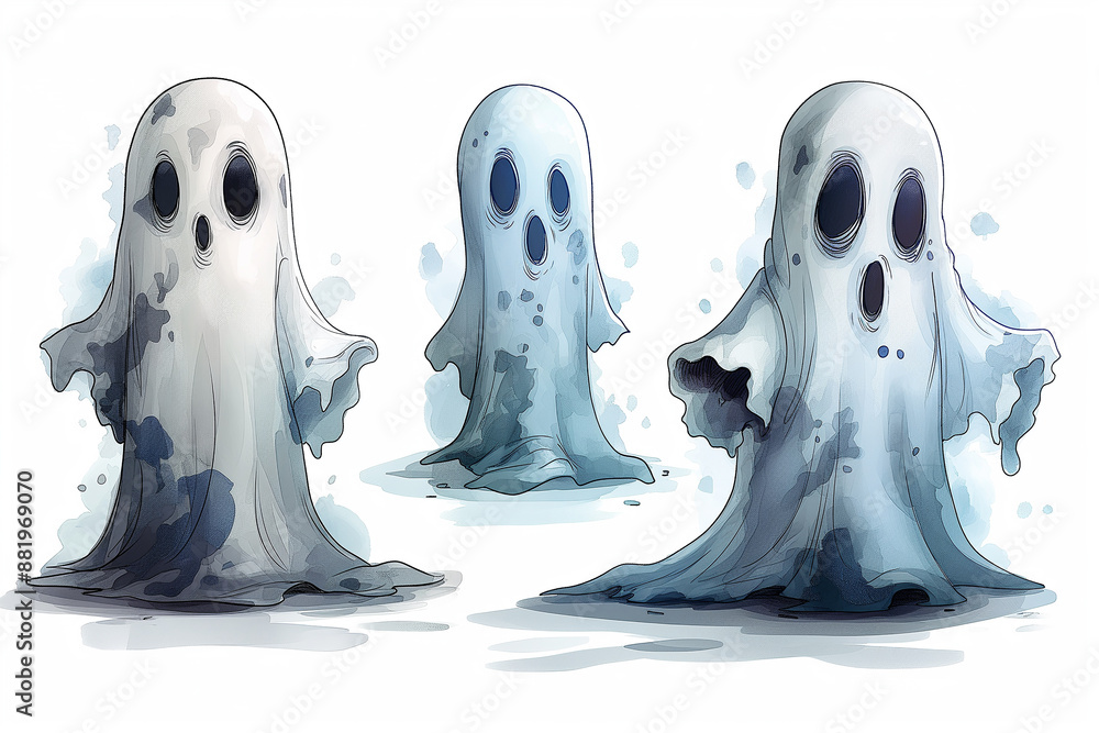 cartoon smiling ghost for Halloween cartoon smiling ghost for Halloween