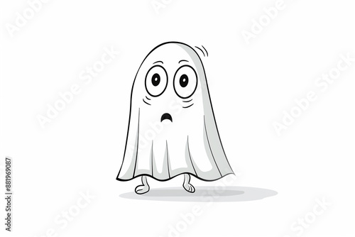 cartoon smiling ghost for Halloween