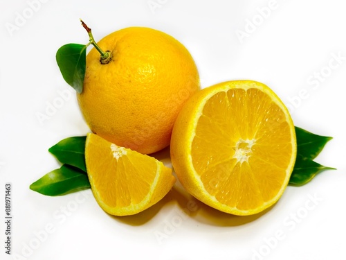 Farm fresh orange with sliced pieces 