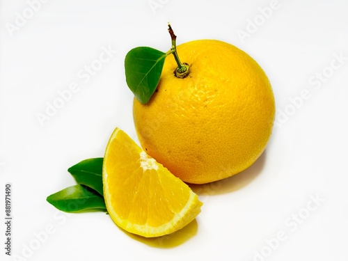 Fresh orange on white background 