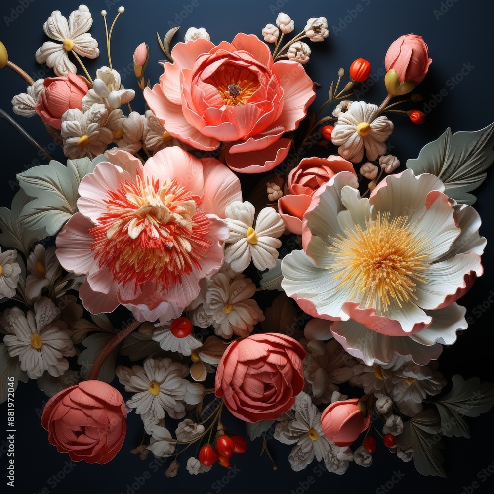 A Delicate Arrangement of Paper Flowers A Delicate Arrangement of Paper Flowers