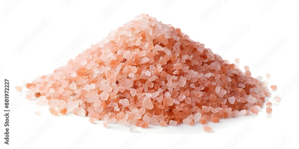 Isolated Himalayan Pink Salt pile on white background. Concept Products, Food and Beverage, Ingredients, Cooking Essentials Isolated Himalayan Pink Salt pile on white background. Concept Products, Food and Beverage, Ingredients, Cooking Essentials