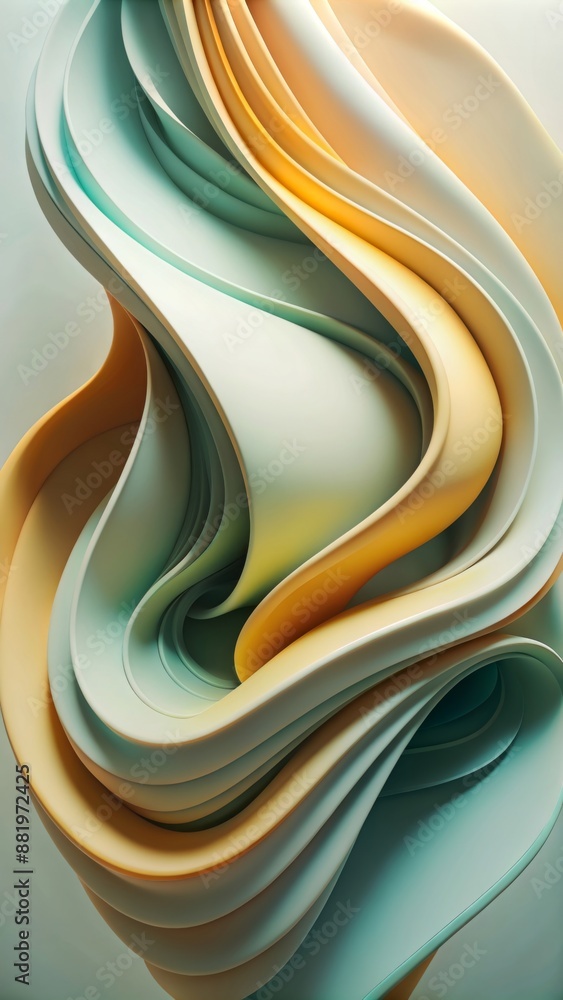 Abstract, fluid shapes in soft, pastel colors are intertwined, creating a sense of motion and harmony Abstract, fluid shapes in soft, pastel colors are intertwined, creating a sense of motion and harmony