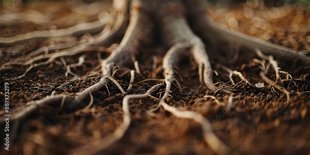 Closeup of tree roots in soil nature background. Concept Nature, Tree Roots, Closeup, Soil Background Closeup of tree roots in soil nature background. Concept Nature, Tree Roots, Closeup, Soil Background