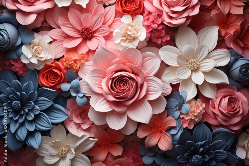 Floral Tapestry of Delicate Blooms Floral Tapestry of Delicate Blooms