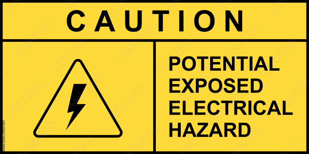 Fototapeta premium electrical hazard symbol vector illustration. Electric high voltage danger hard icon. Downward lightning representing high voltage.