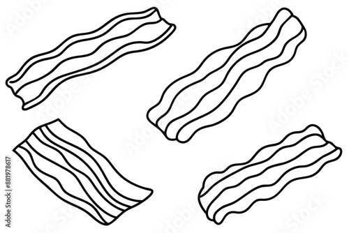 Bacon Strips line art detailed breakfast visual