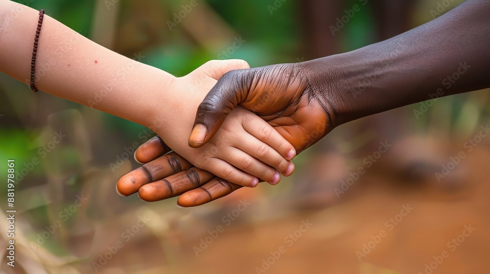 Showcase child protection with a tender image of a child holding a guardian's hand Showcase child protection with a tender image of a child holding a guardian's hand