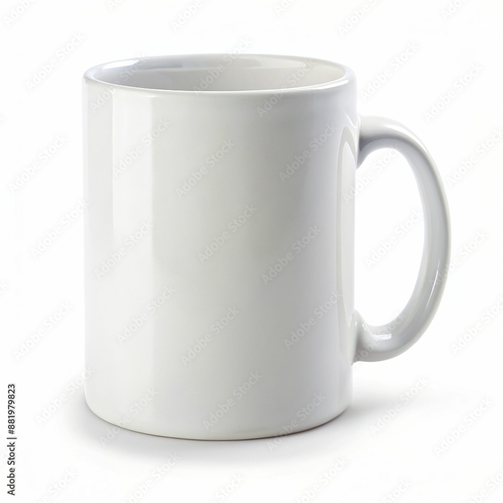 AI generated illustration of a white ceramic mug without drawings AI generated illustration of a white ceramic mug without drawings