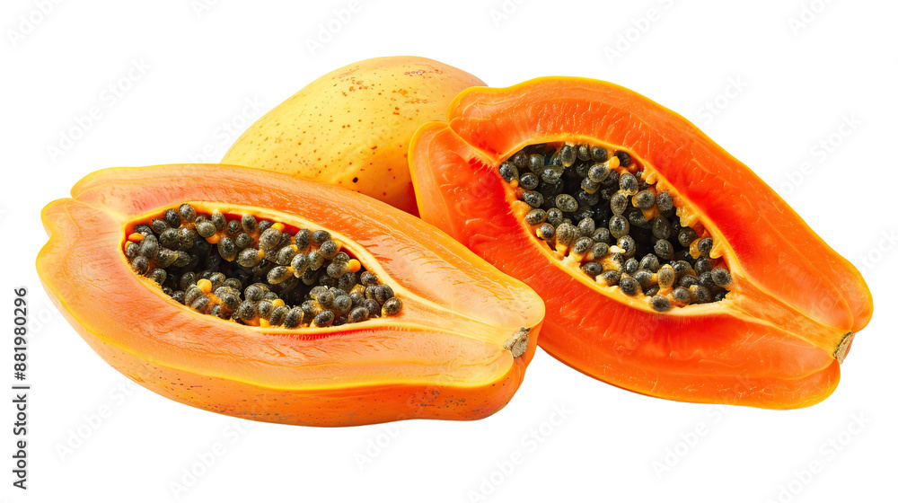 papaya isolated on white background papaya isolated on white background