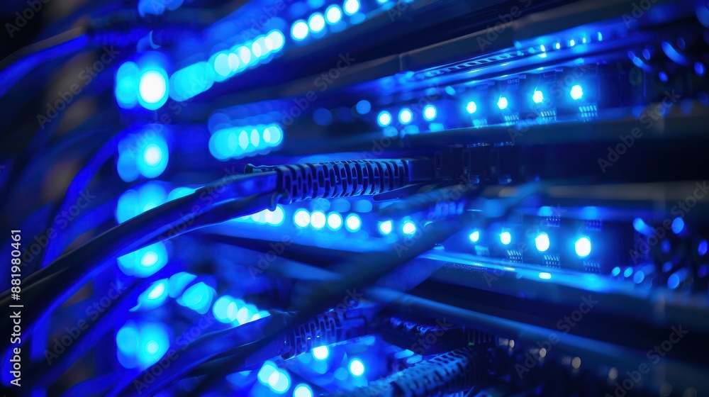 networking background with glowing blue lights networking background with glowing blue lights