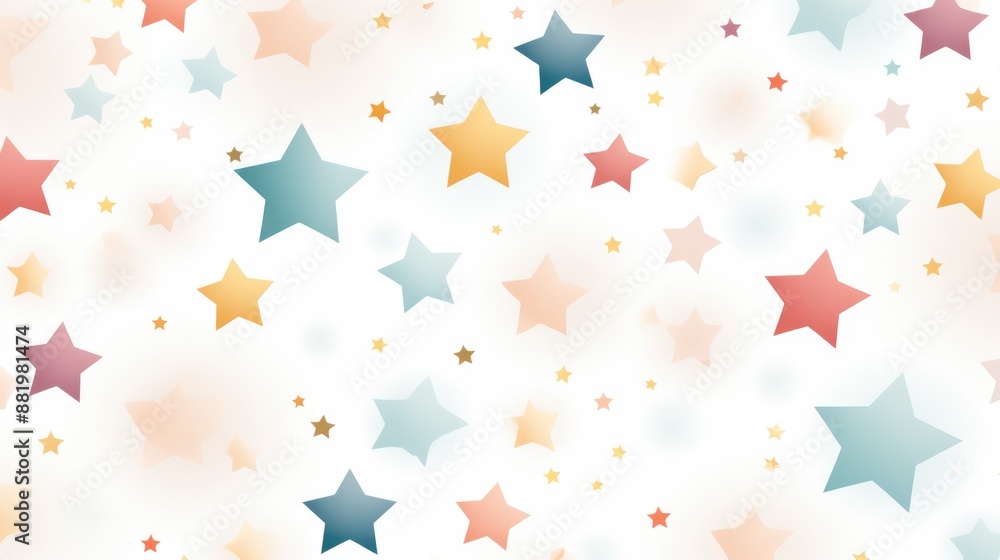 Simple star pattern in pastel colors on a white background. Simple star pattern in pastel colors on a white background.