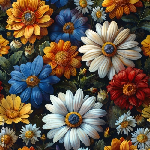 Wallpaper Mural Vibrant Floral Composition Torontodigital.ca