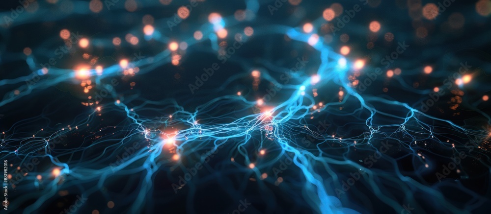 Abstract Digital Network with Glowing Blue Lines Abstract Digital Network with Glowing Blue Lines