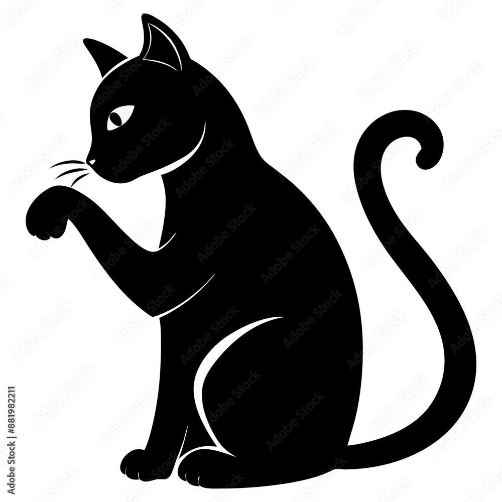 Black cat, vector icon, silhouette illustration Black cat, vector icon, silhouette illustration
